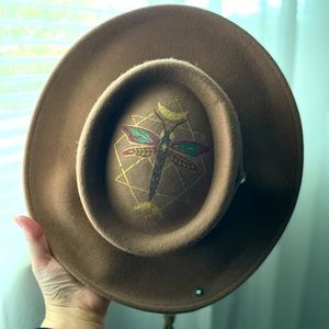 Peter Grimm hand painted wide brimmed hat